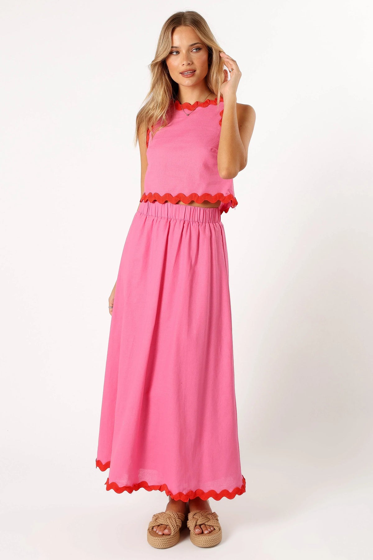 Chrissy Two Piece Set Pink Red