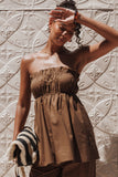 Ember Strapless Tunic Top Brown