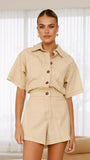 Nella Playsuit Beige Denim