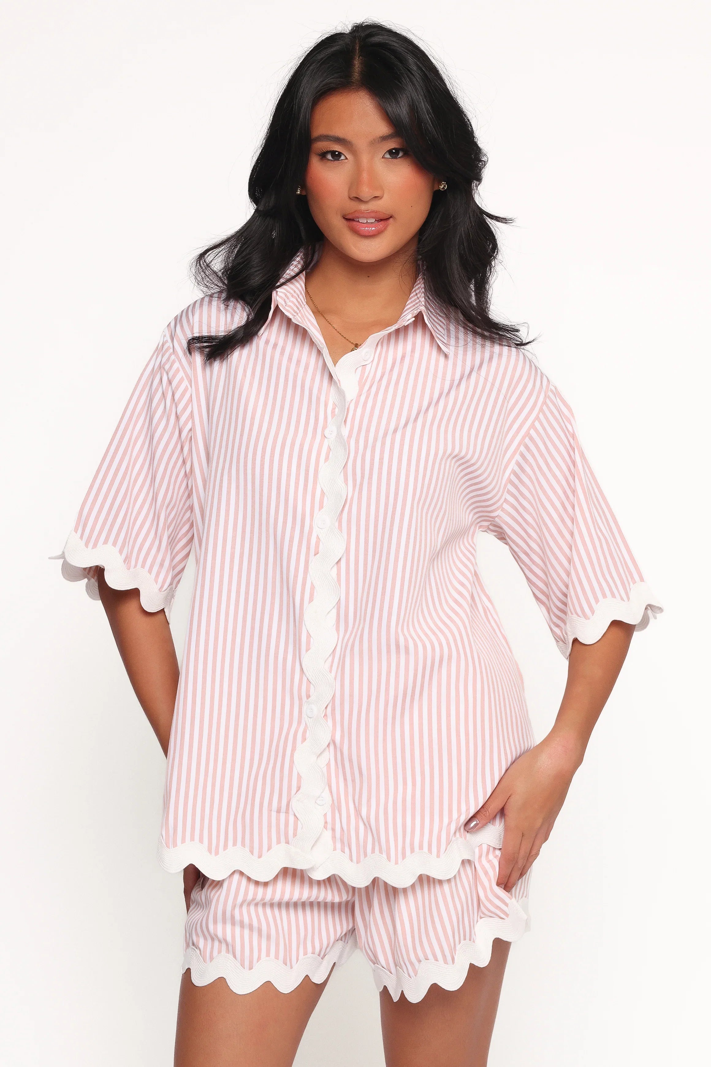 Wilson Short Set Peach Stripe White