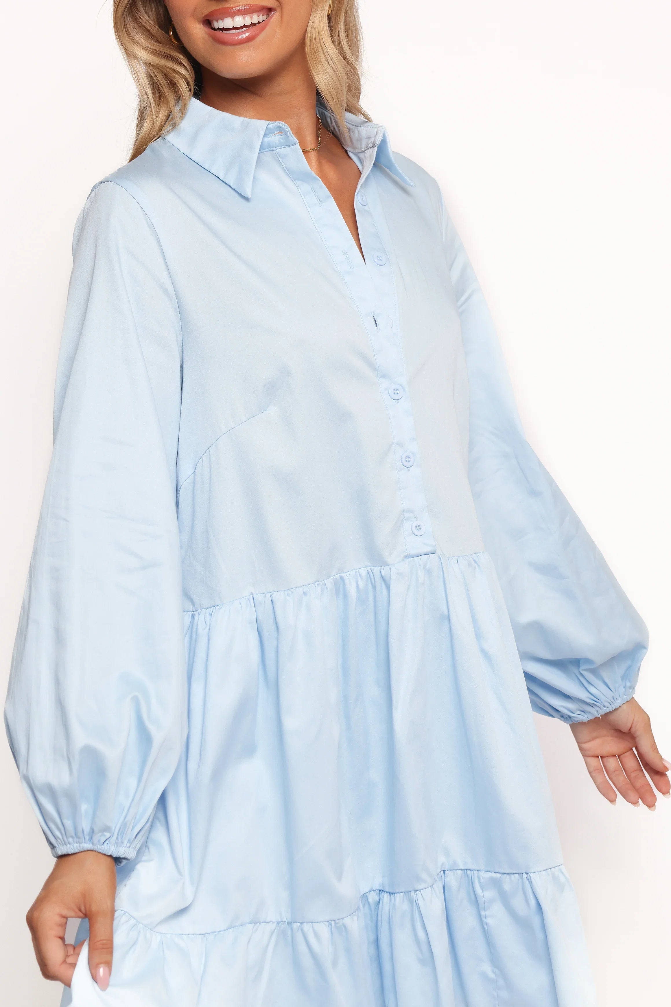 Carlotta Long Sleeve Mini Dress Blue
