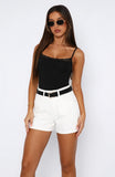 Clocked In Lace Trim Bodysuit Black