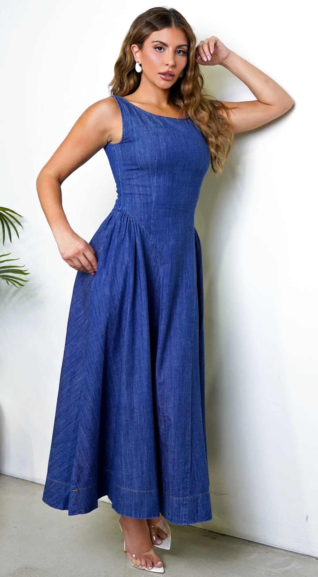 Rim Denim Maxi Dress Blue