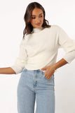 Tuilly Wrap Front Knit Sweater Cream