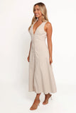 Aisling Midi Dress Beige Gold