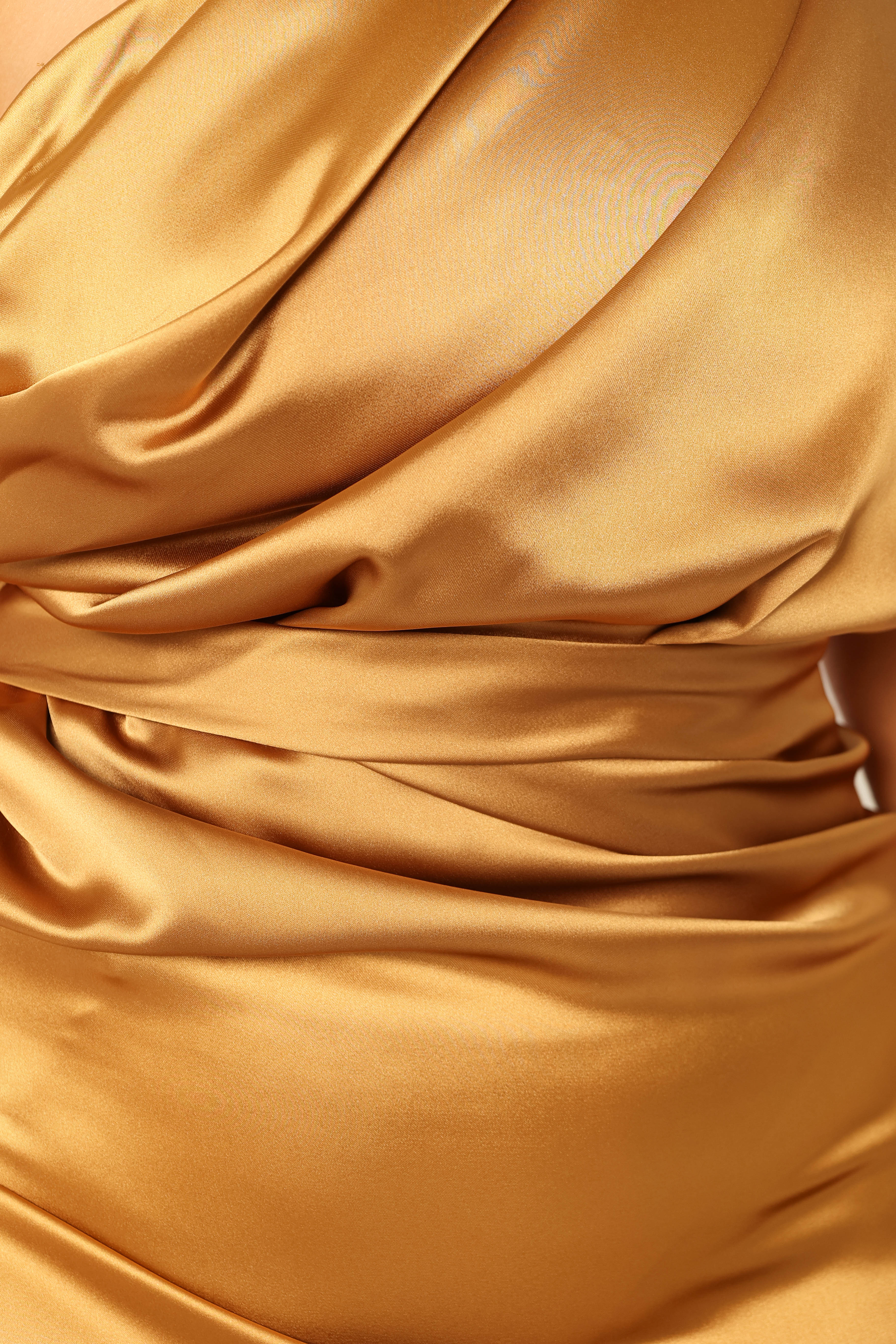 Nadia One Shoulder Maxi Dress Bronze