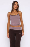 Lucky Charm Halter Top Choc Pink Stripe