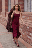 Lorde Midi Dress Burgundy Lace