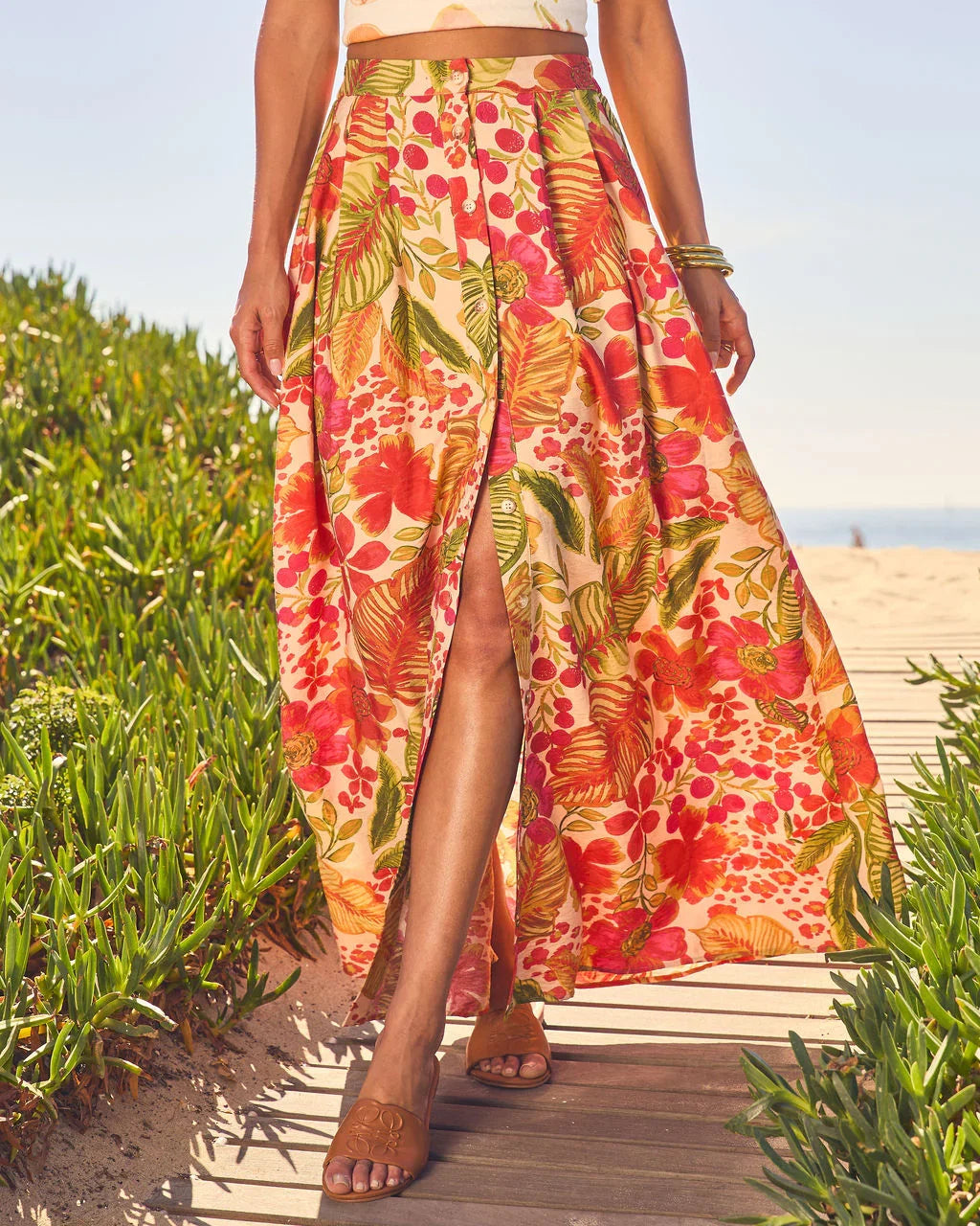 Travel Dreams Flowy Maxi Skirt