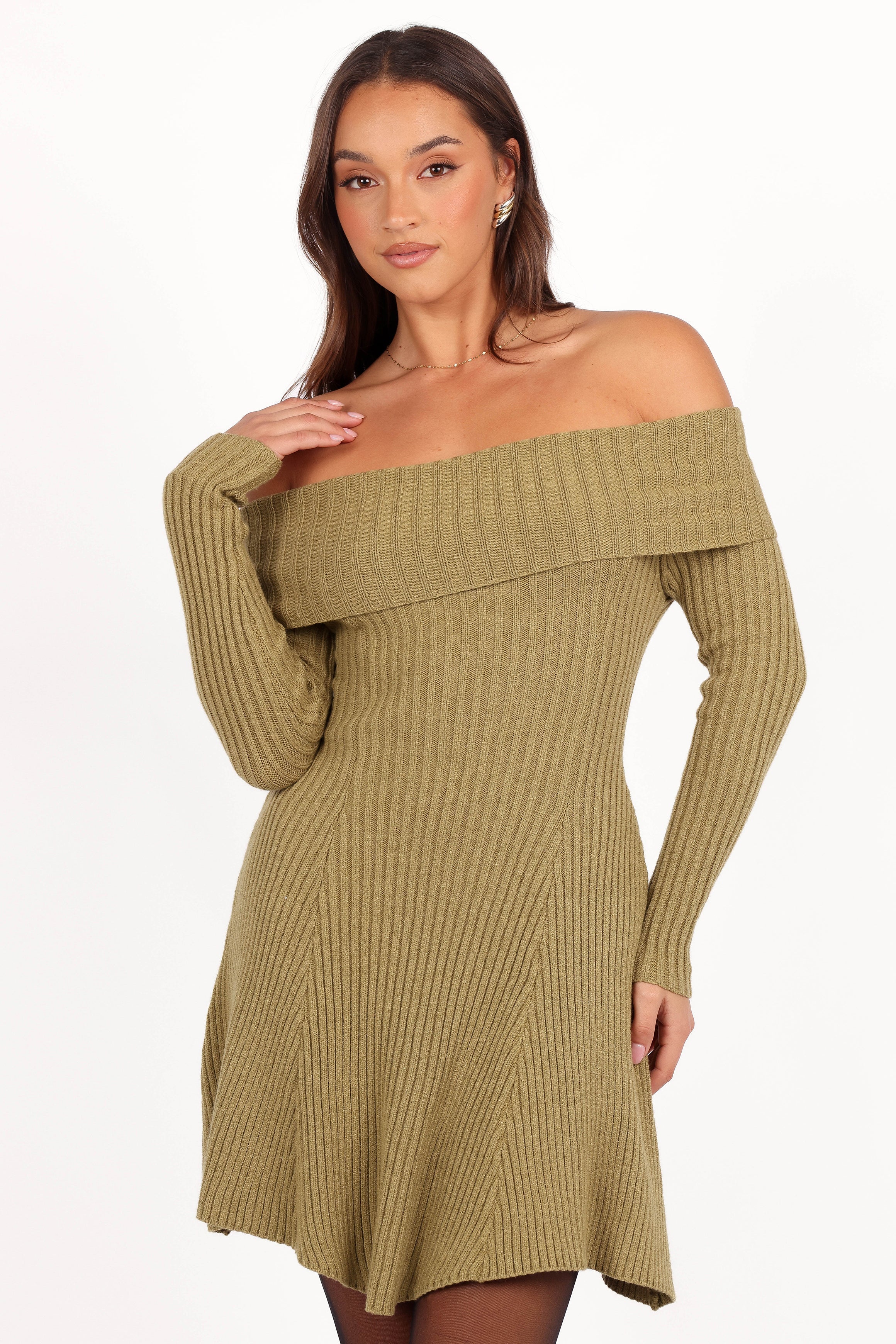 Francisco Long Sleeve Mini Dress Olive