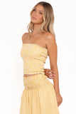Salome Strapless Top Mango Stripe