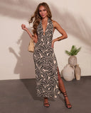 Island Frequency Tropical Halter Neck Maxi Dress