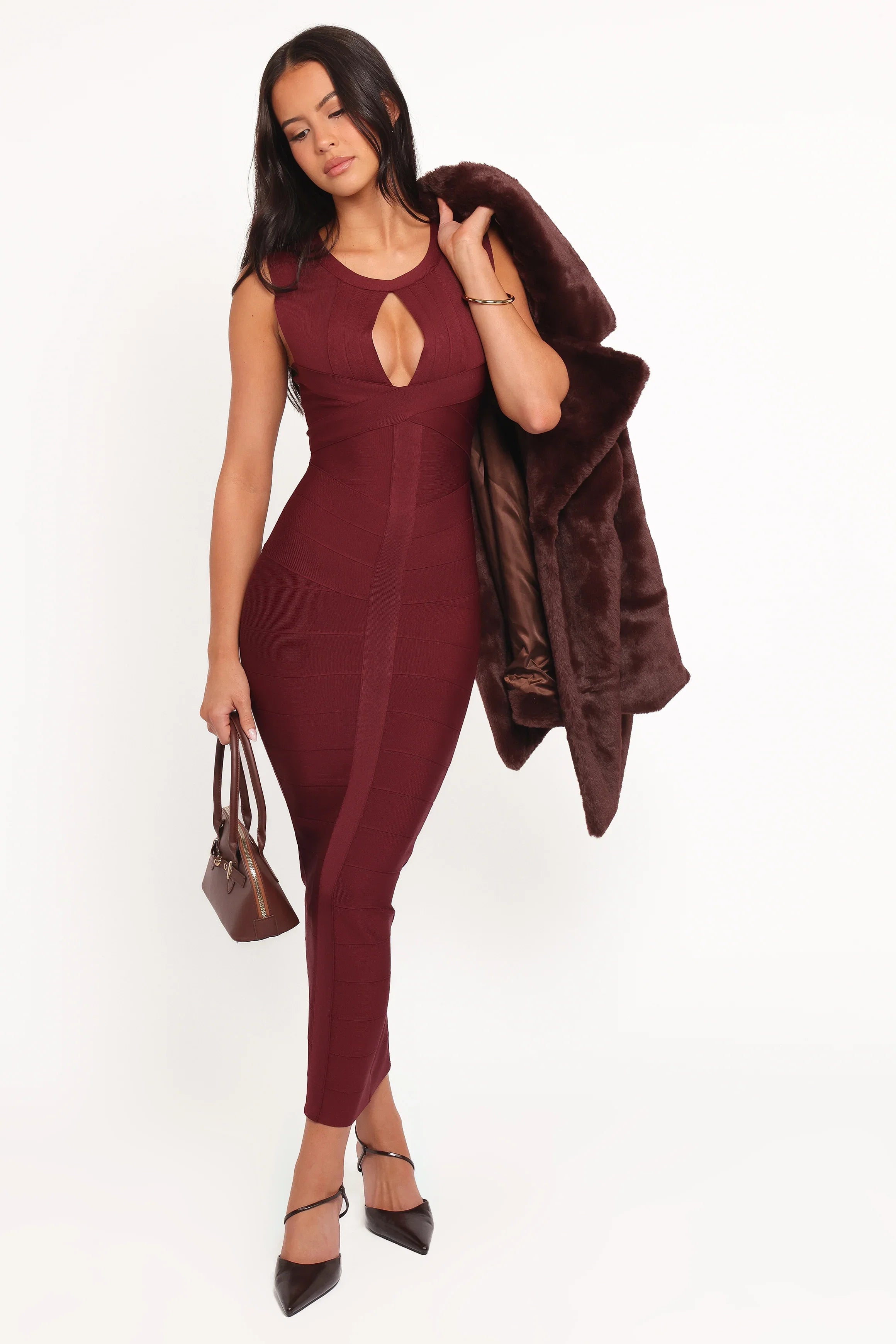 Josiah Midi Dress Burgundy