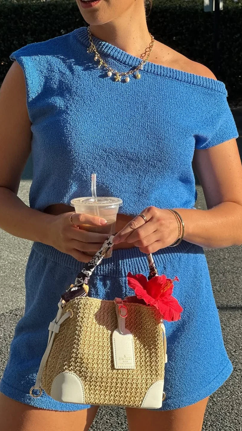 Robin Off Shoulder Top Blue