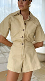 Nella Playsuit Beige Denim