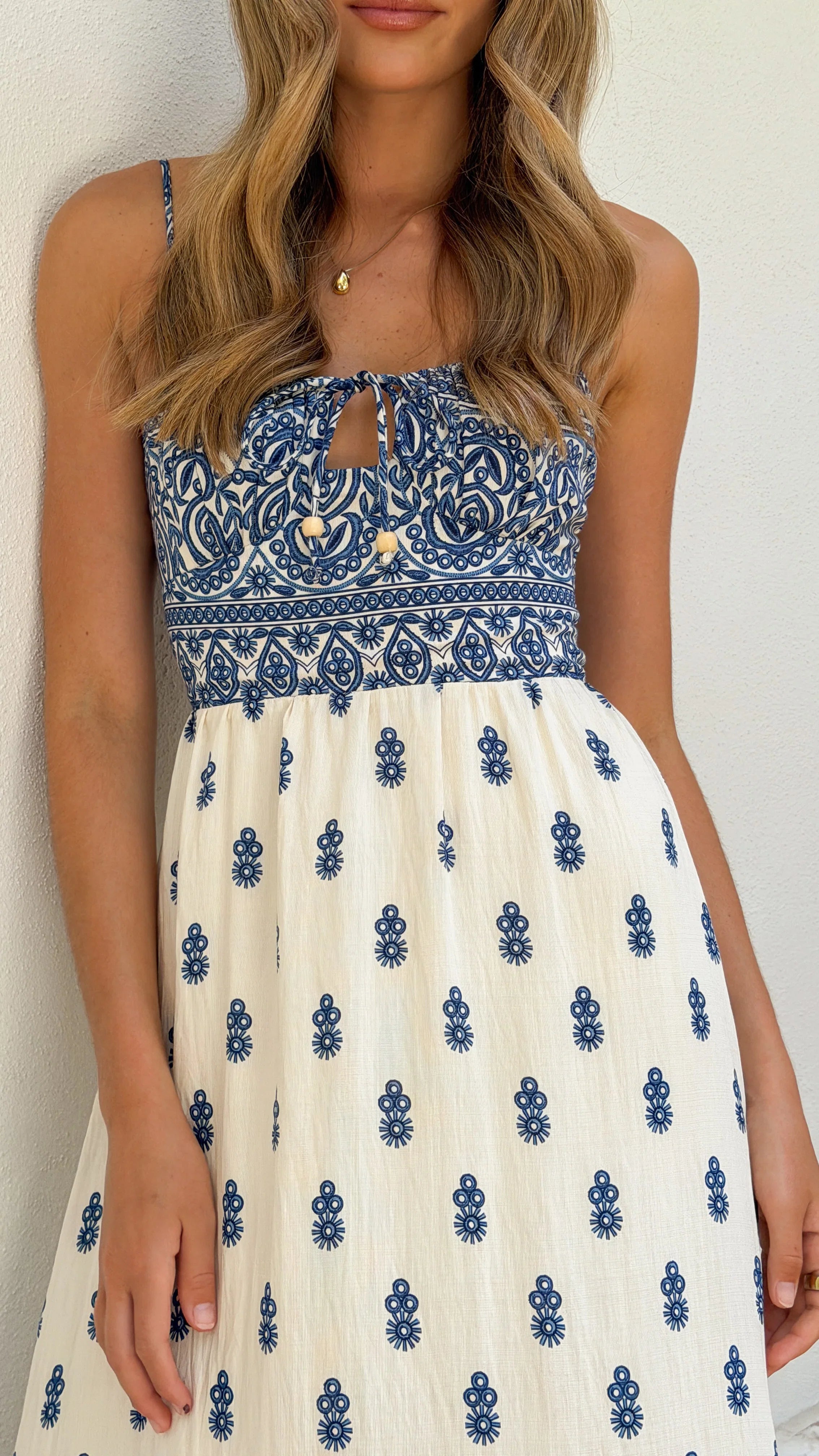 Sable Maxi Dress Blue White