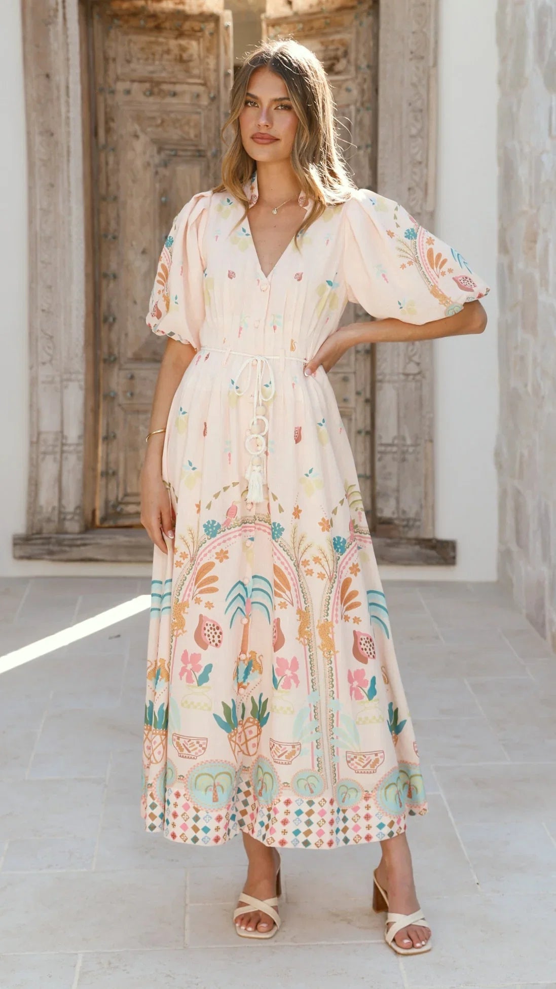 Tamsin Midi Dress Acacia Palm