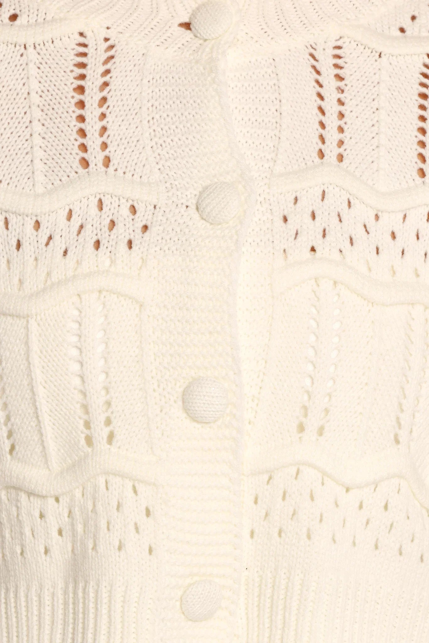 Aidy Crop Button Front Cardigan White