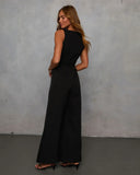Daina Belted Crepe Jumpsuit