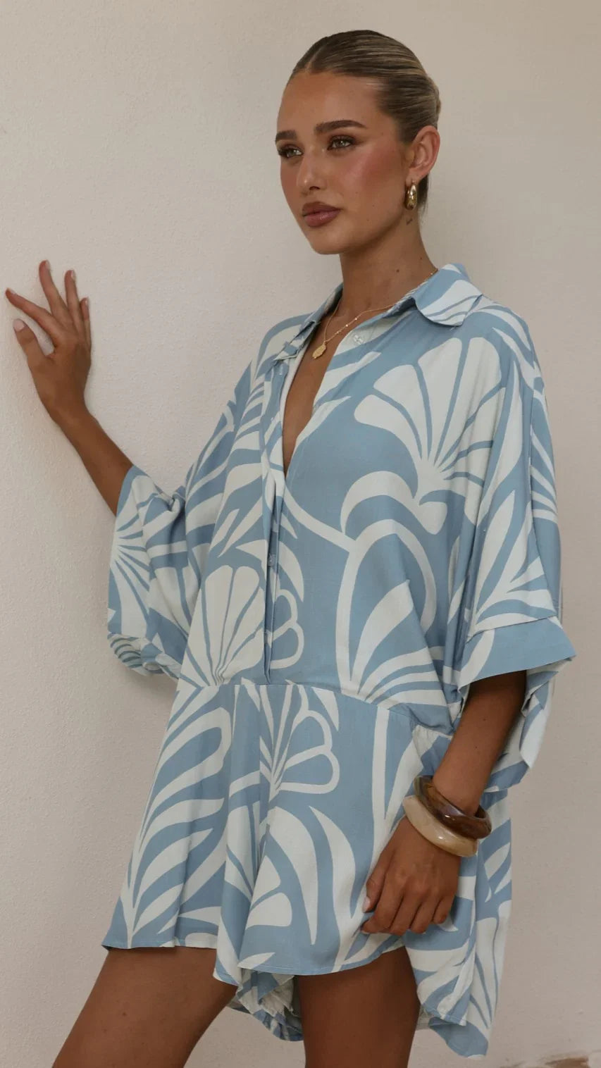 Bailin Playsuit Coral Blue