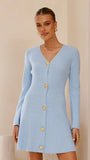 Catarina Long Sleeve Mini Dress Blue