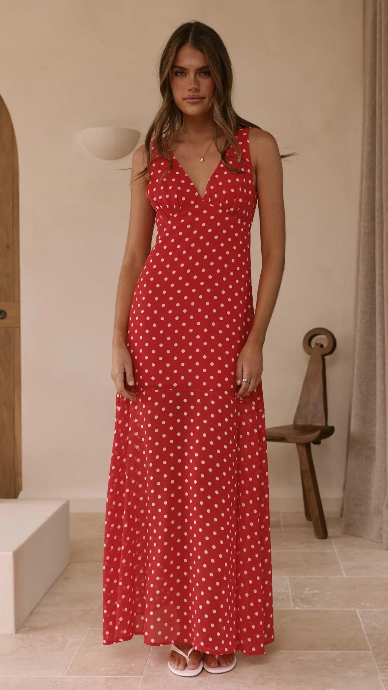 Oriella Maxi Dress Red Polka