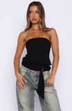 Cocktail Hour Strapless Top Black
