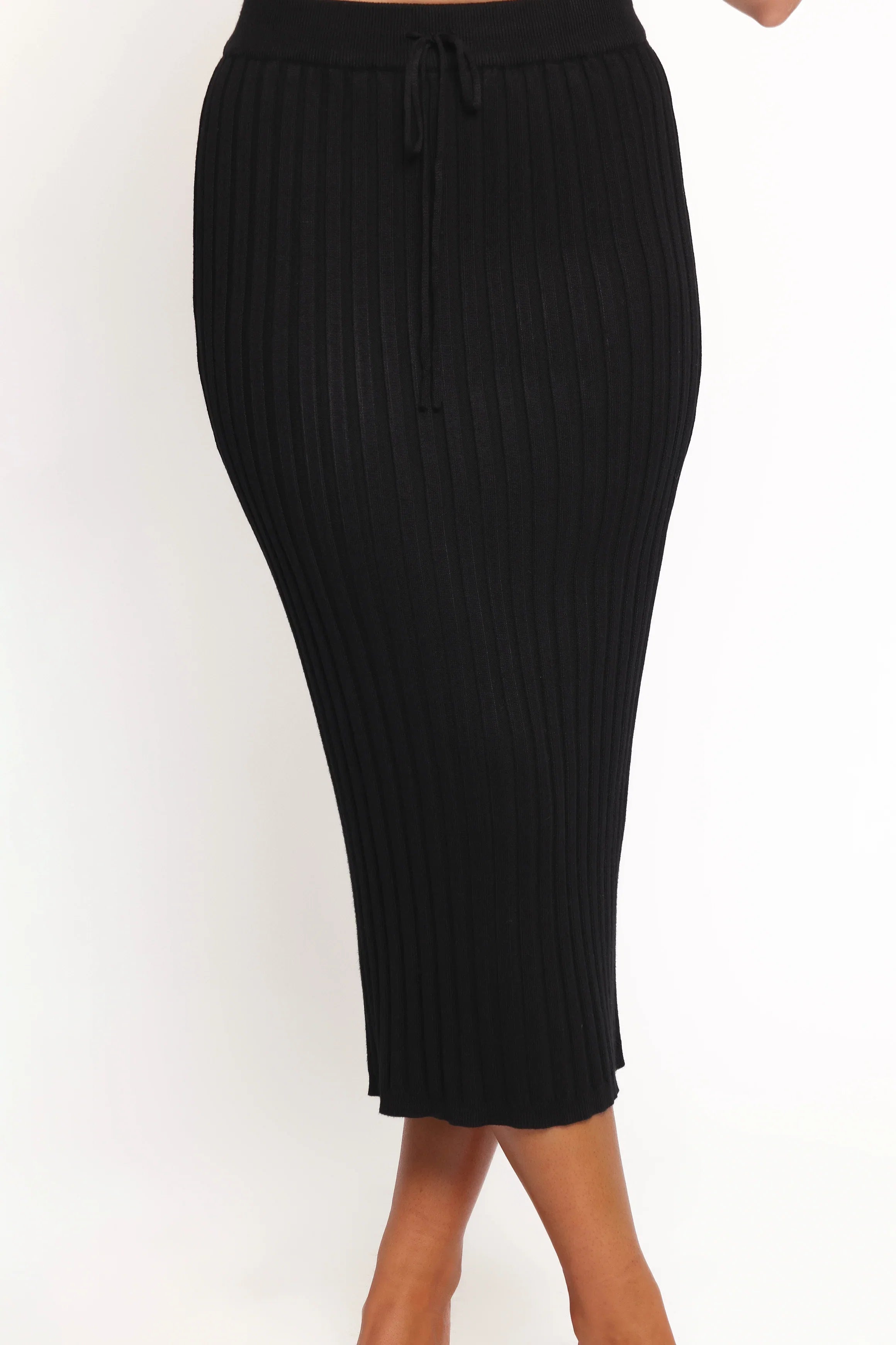 Richelle Ribbed Knit Skirt Set Black