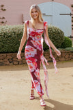 Chiara Maxi Dress Burgundy Peony