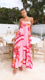 Kaethe Maxi Dress Pink Orange