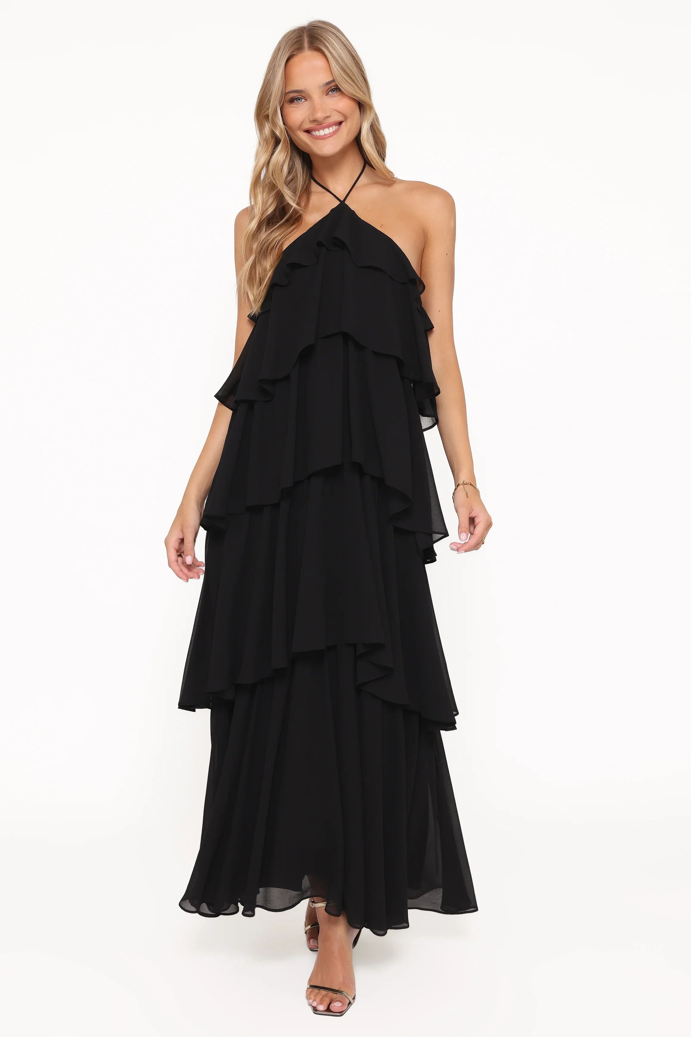 Chasity Halterneck Maxi Dress Black