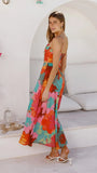 Rixie Maxi Skirt Orange Floral