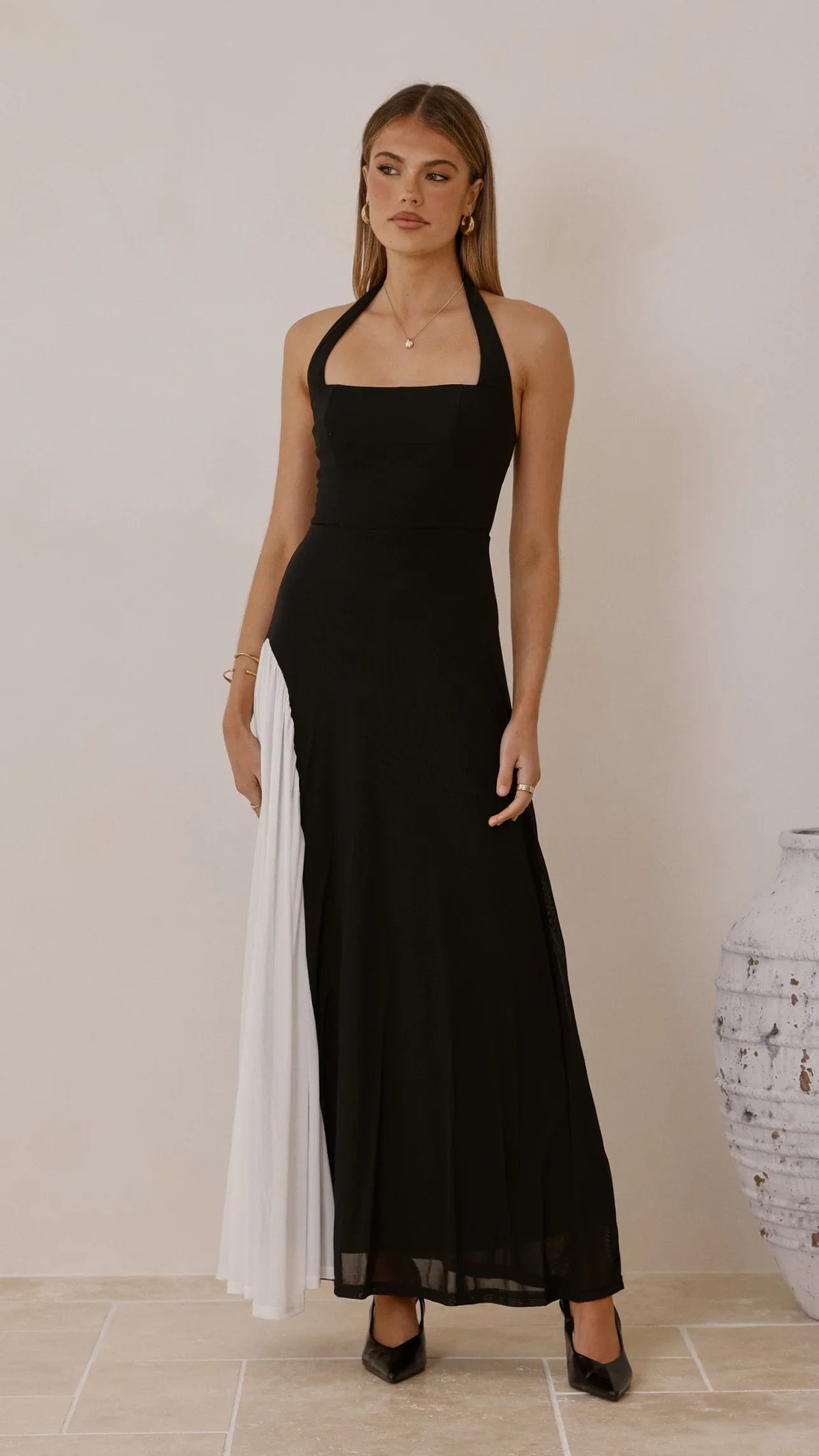 Cia Maxi Dress Black White