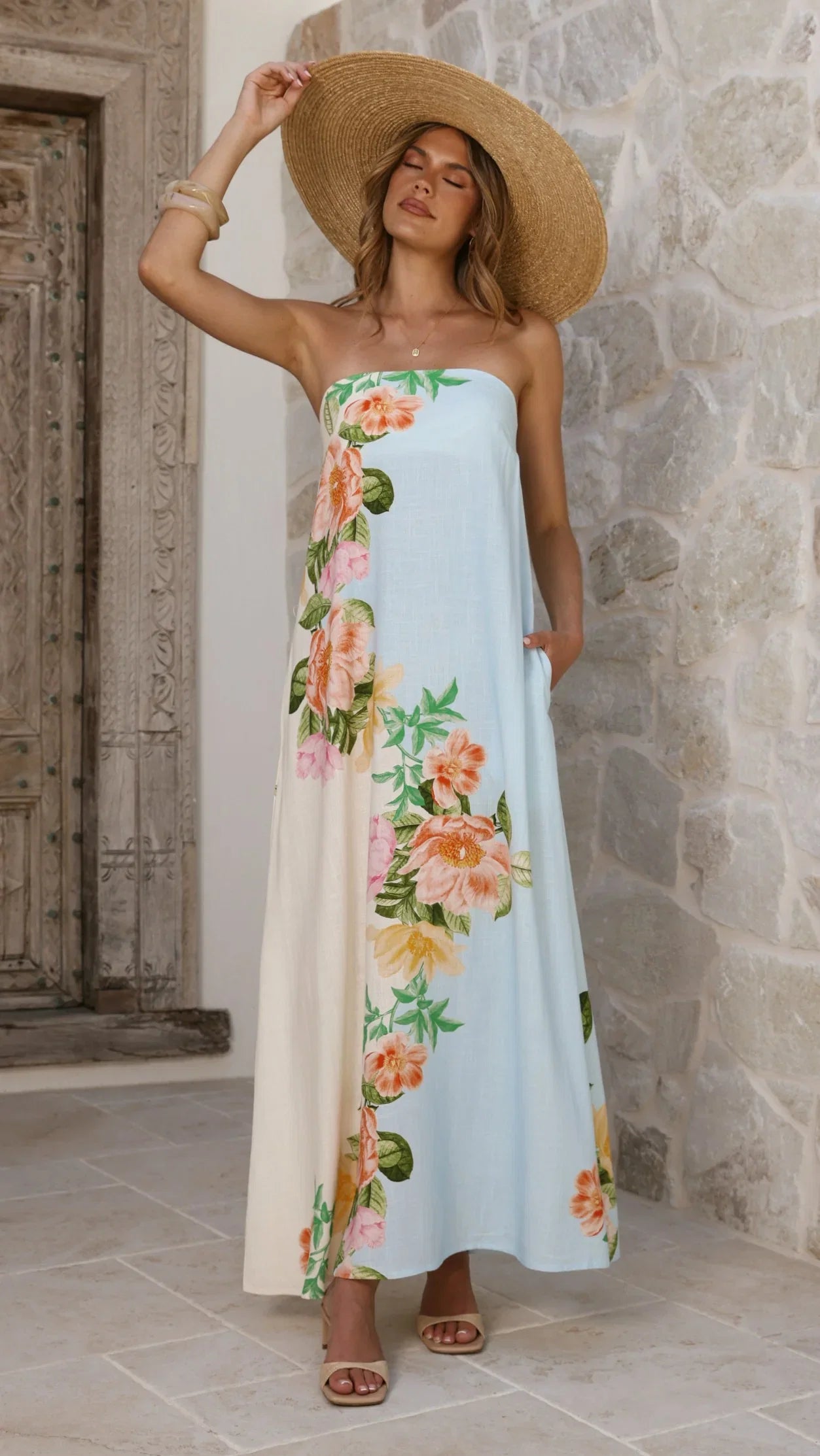 Ellea Maxi Dress Botanical Bliss Blue