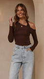 Romy Long Sleeve Top Chocolate