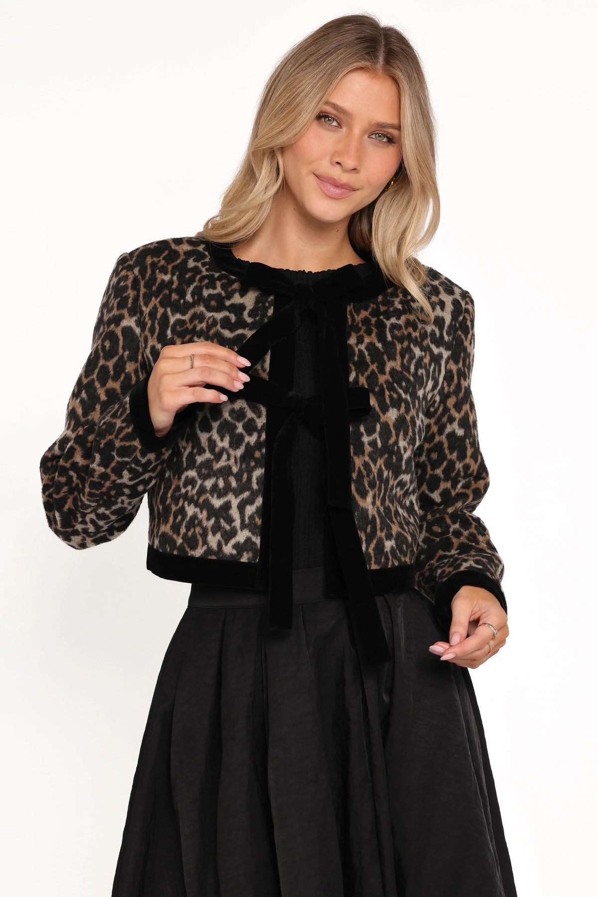 Vanna Tie Front Jacket Leopard