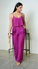 Rya Cami Layered Jumpsuit Purple