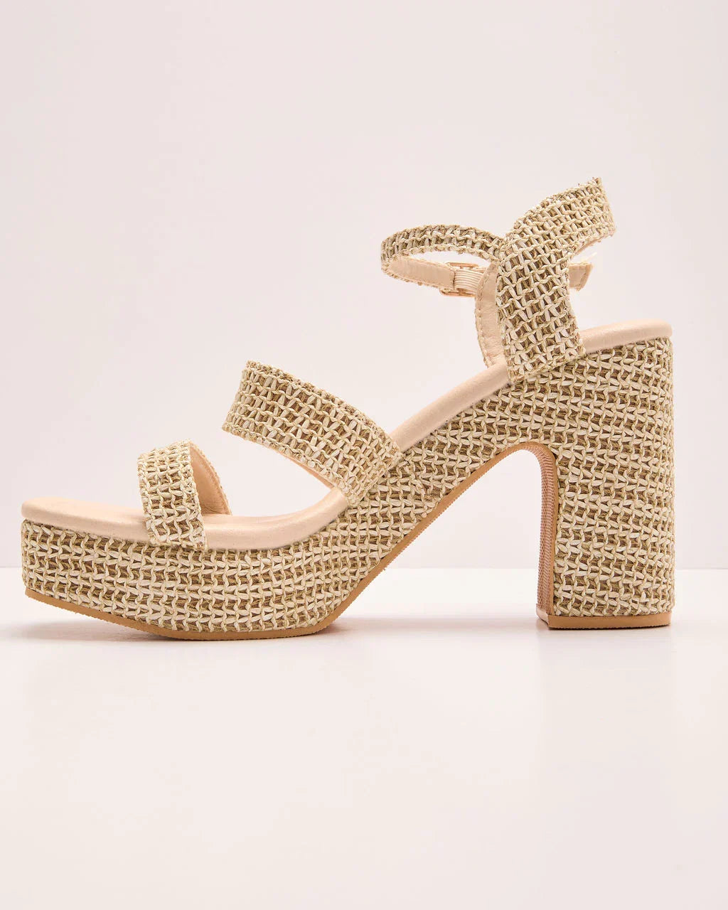 Selestine Raffia Platform Heel Sandal