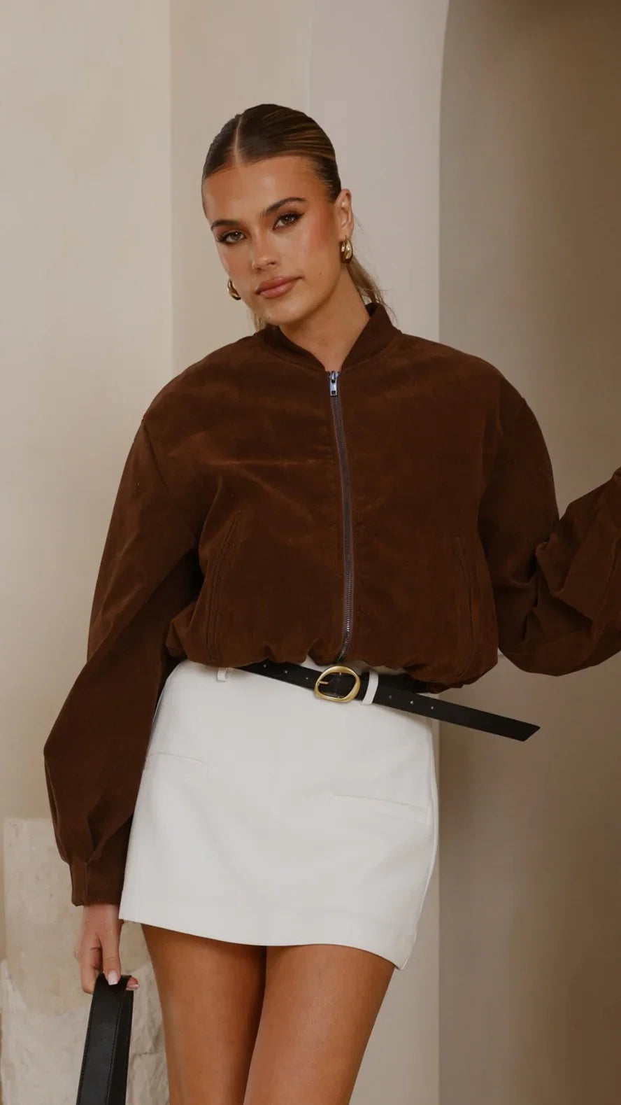 Sloane Bomber Jacket Dark Chocolate