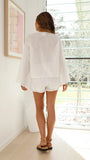Iveena Top and Shorts Set White