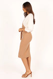 Nate Dress Beige White