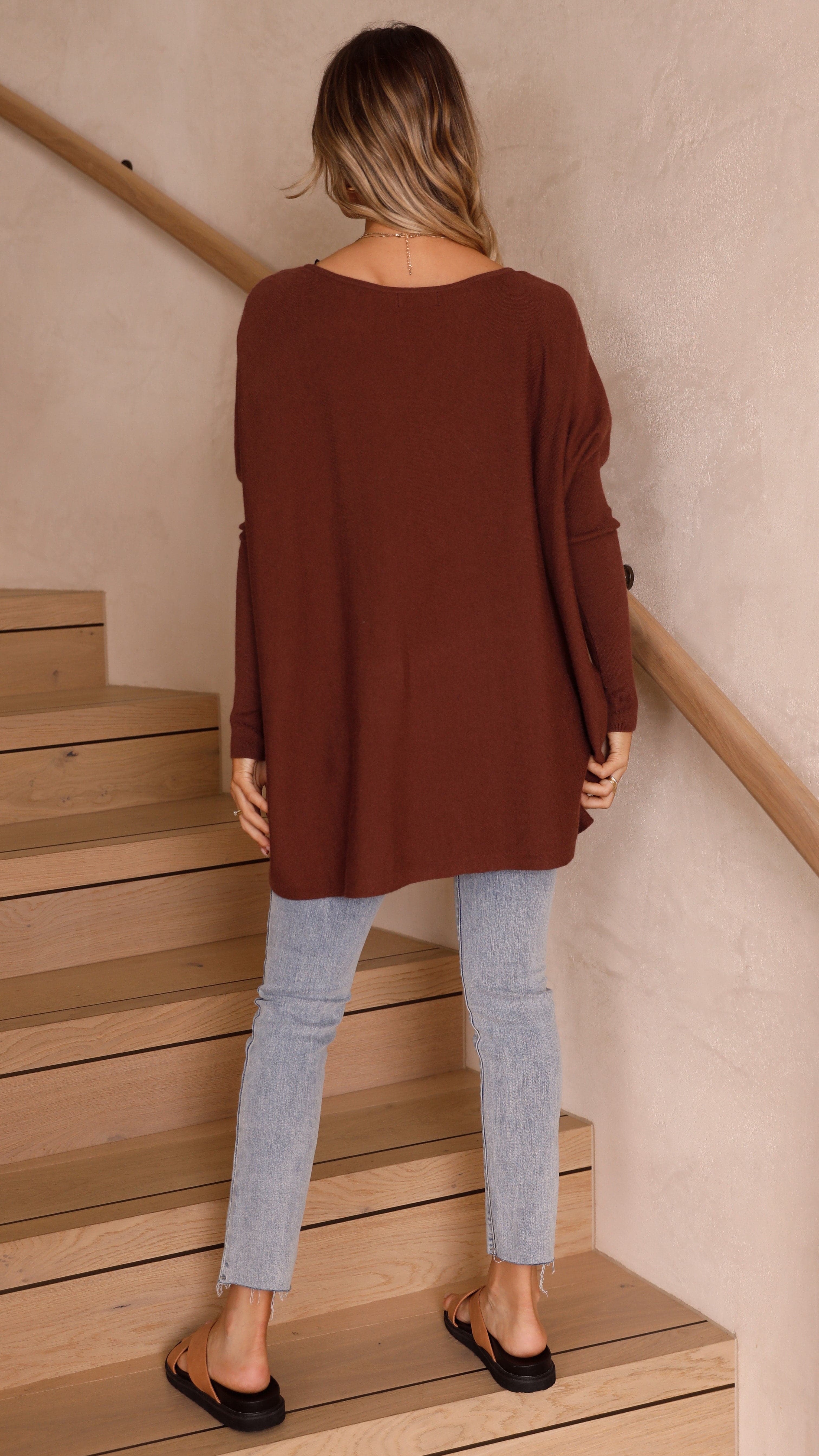 Amalia Knit Top Chocolate