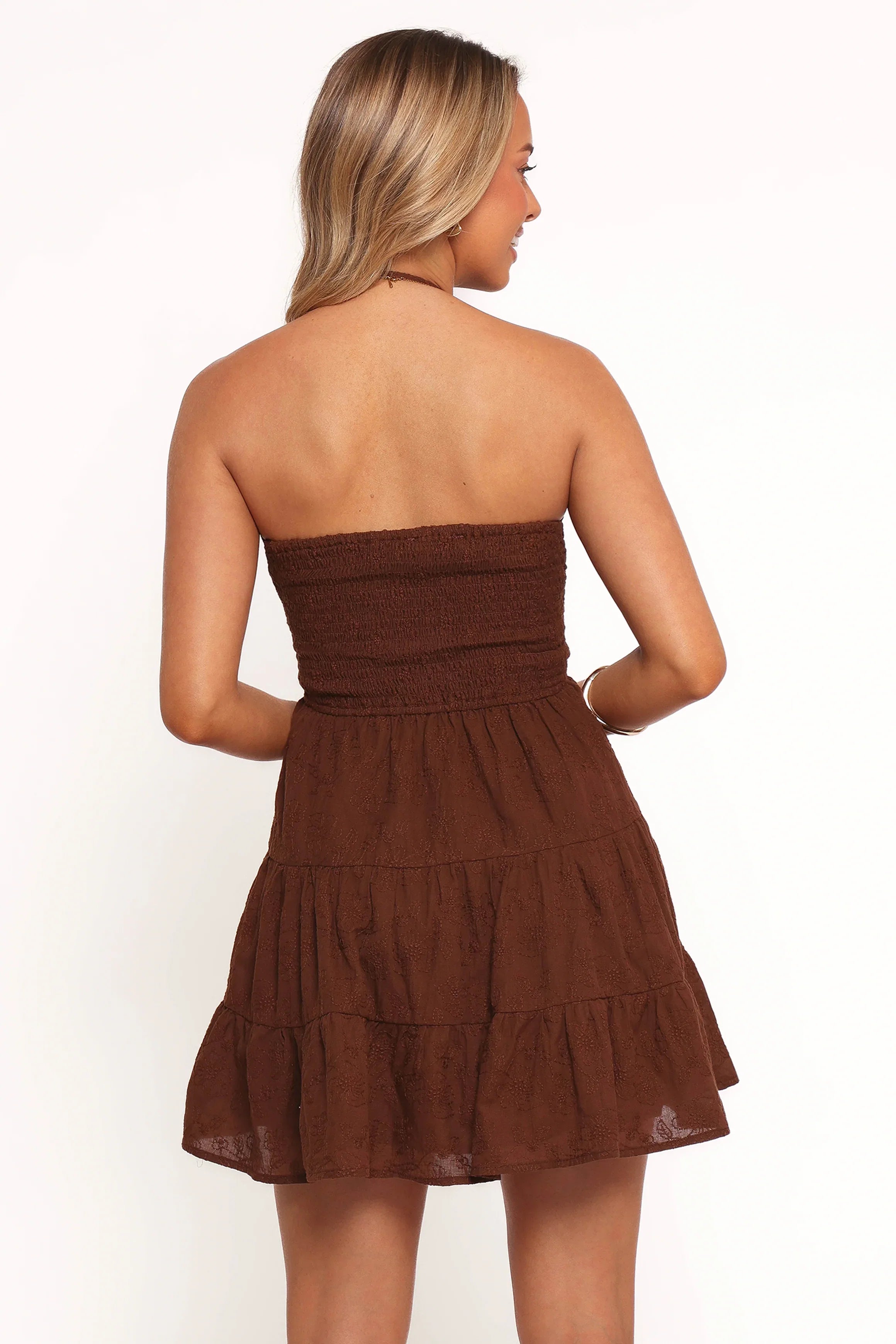 Rilie Halterneck Mini Dress Brown