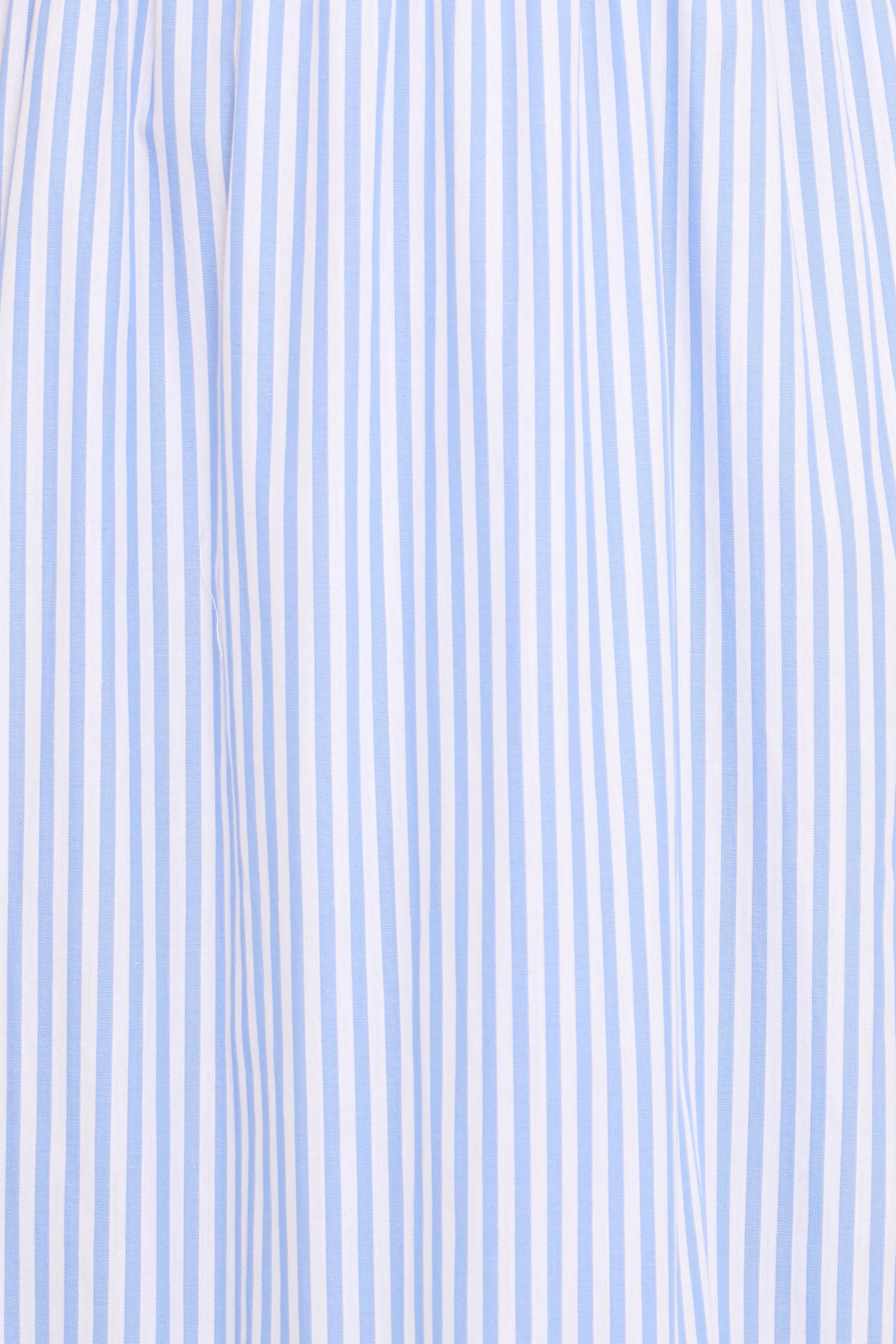 Steele Puff Sleeve Midi Dress Blue Stripe