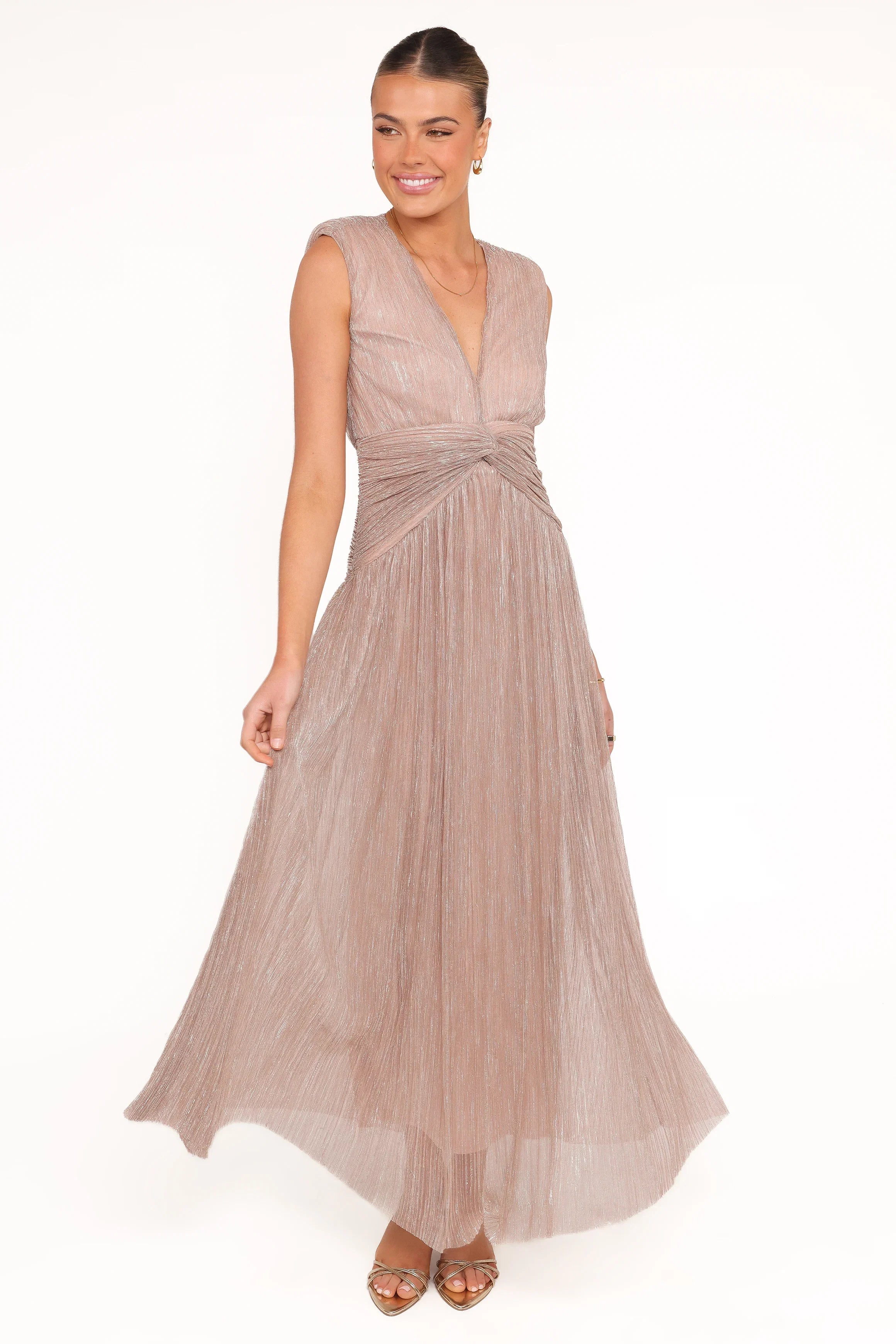 Cara Maxi Dress Rose Gold
