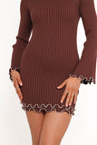 Jovan Long Sleeve Mini Dress Mocha Beige