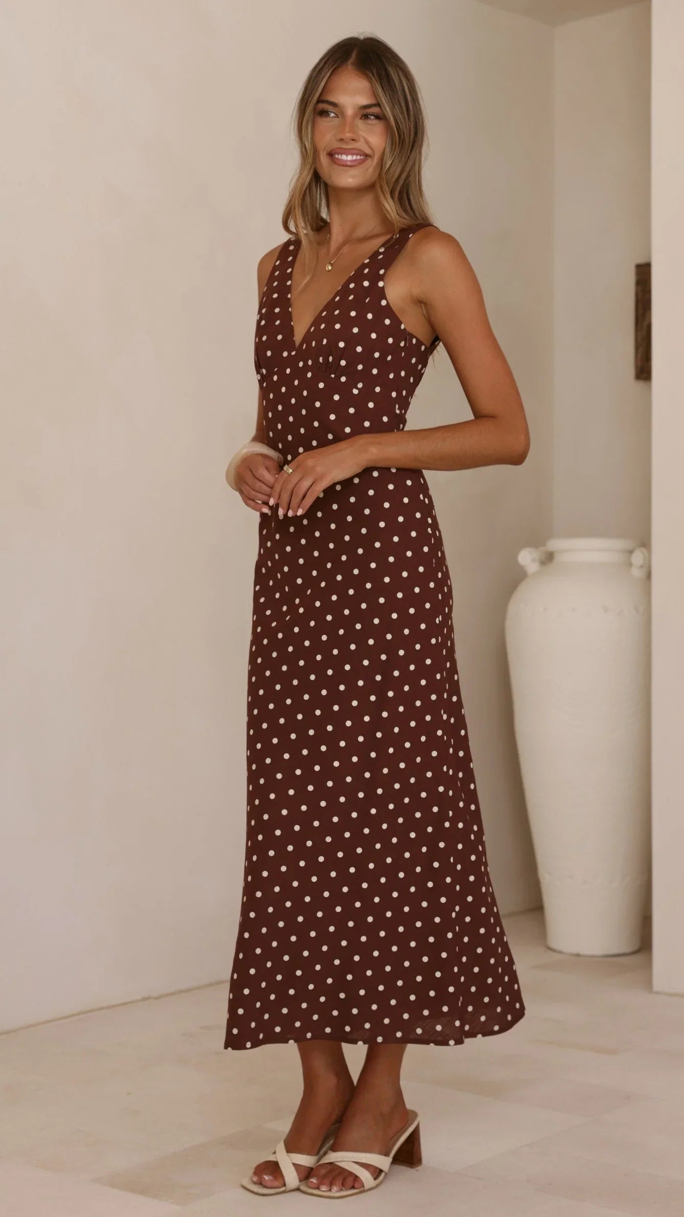 Sammie Maxi Dress Chocolate Nude Spot
