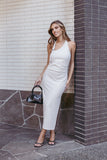 Sylvan Halter Midi Dress Stone