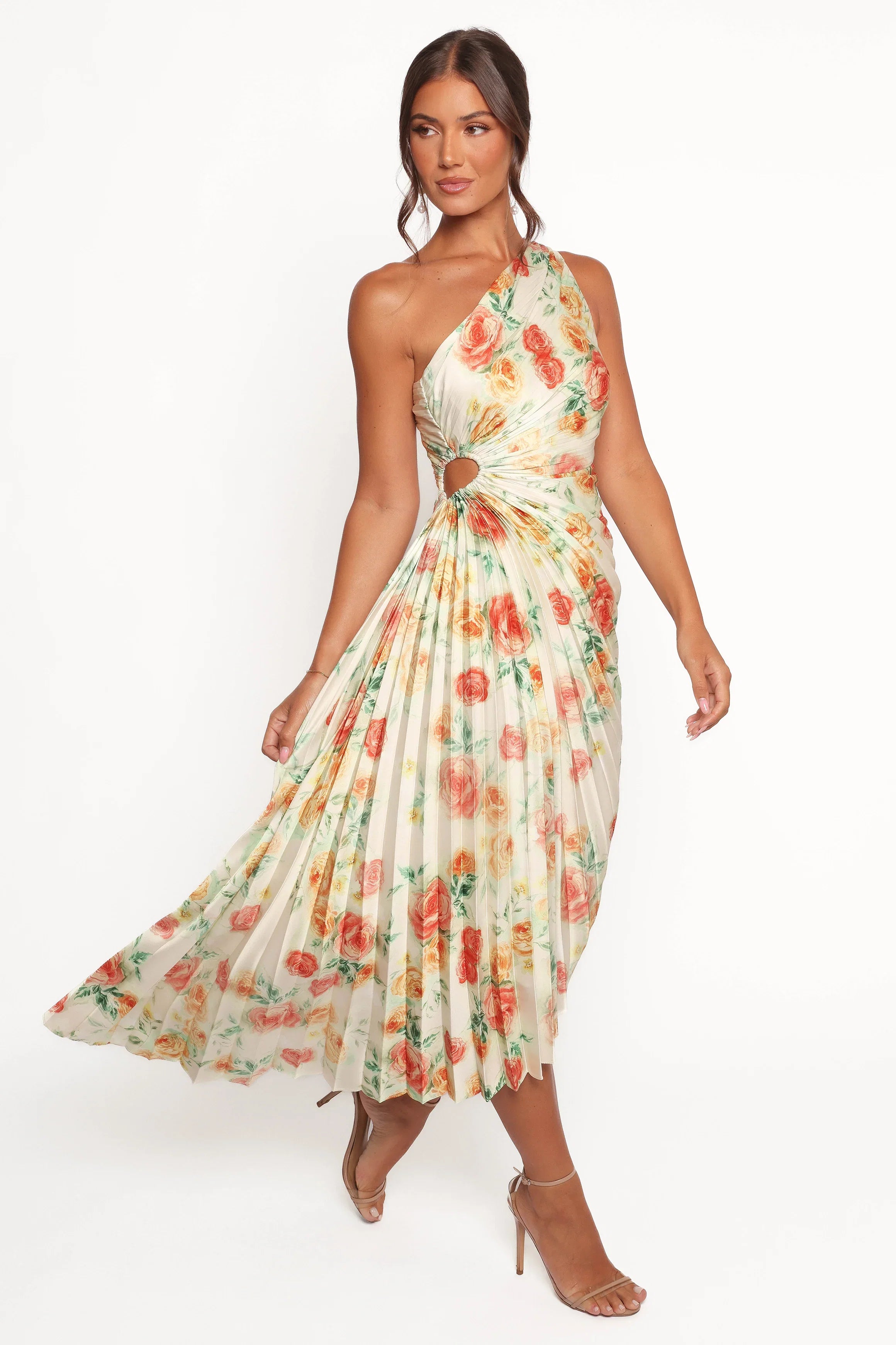 Kleo One Shoulder Maxi Dress Yellow Floral