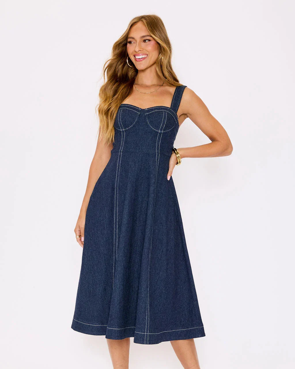 Rey Denim Midi Dress